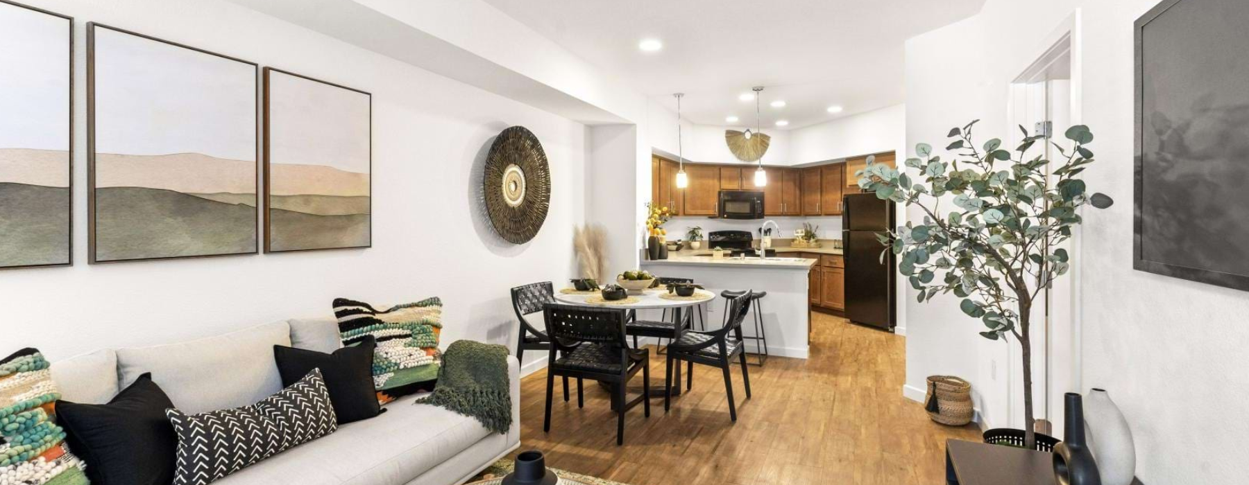 living and kitchen area
